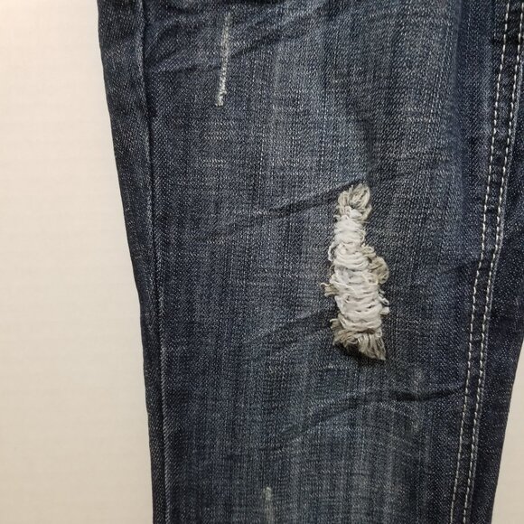 Almost Famous jeans 0 distressed whiskered stretch low rise waist denim grunge - Picture 5 of 15